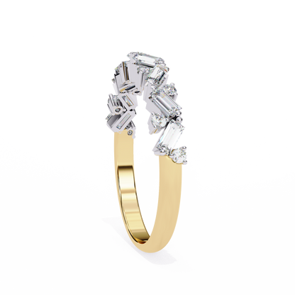 Geometric Diamond Band Ring