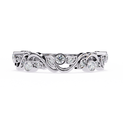 Camelia Crest Diamond Band Ring