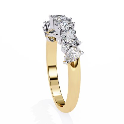 Asymmetric Diamonds  Band Ring