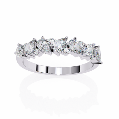 Asymmetric Diamonds  Band Ring