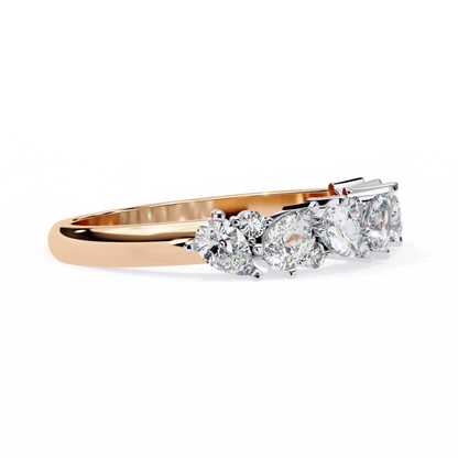 Asymmetric Diamonds  Band Ring