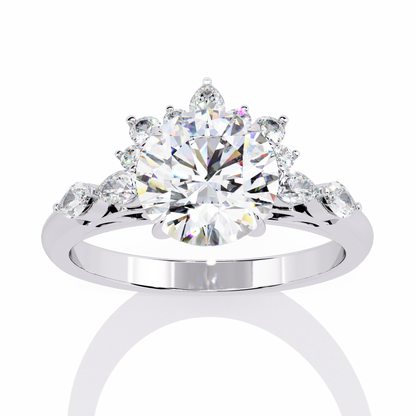 Sun Kissed 3.31 Carat Round Solitaire Engagement Ring