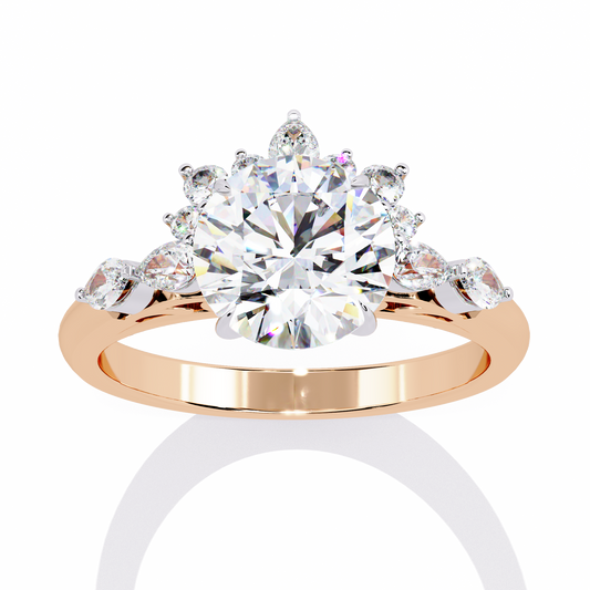 Sun Kissed 3.31 Carat Round Solitaire Engagement Ring