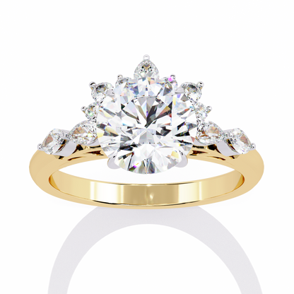 Sun Kissed 3.31 Carat Round Solitaire Engagement Ring