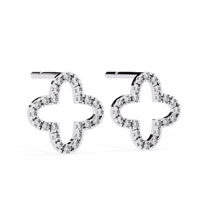 Star Shaped Round Diamonds Earrings