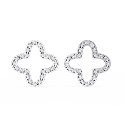 Star Shaped Round Diamonds Earrings