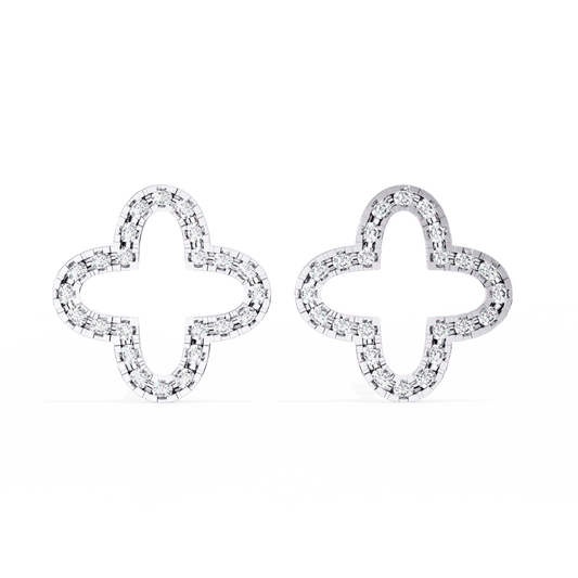 Star Shaped Round Diamonds Earrings