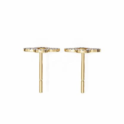 Star Shaped Round Diamonds Earrings