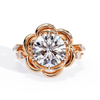Rose Petals 2.07 Carat Round Solitaire Ring