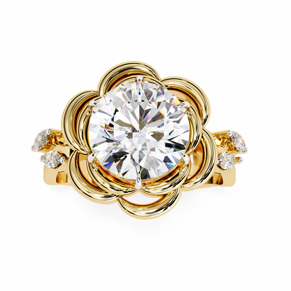 Rose Petals 2.07 Carat Round Solitaire Ring