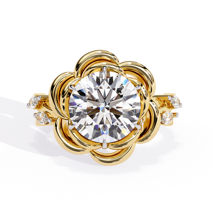 Rose Petals 2.07 Carat Round Solitaire Ring