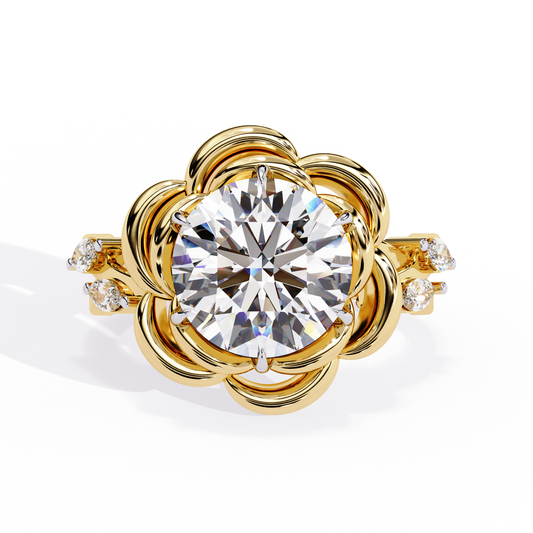 Rose Petals 2.07 Carat Round Solitaire Ring