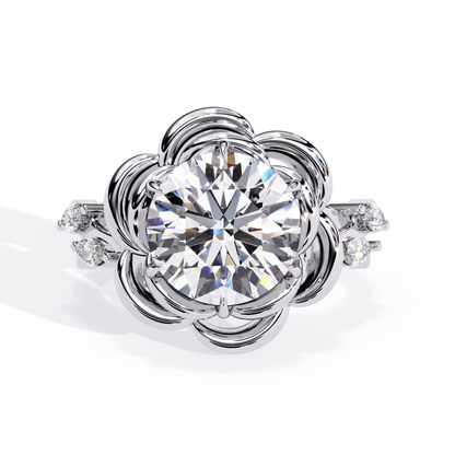 Rose Petals 2.07 Carat Round Solitaire Ring