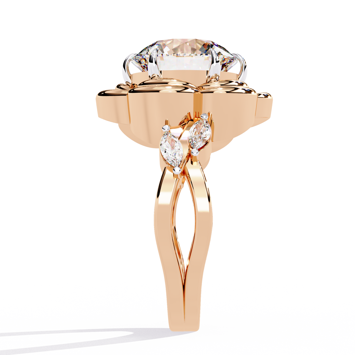 Rose Petals 2.07 Carat Round Solitaire Ring