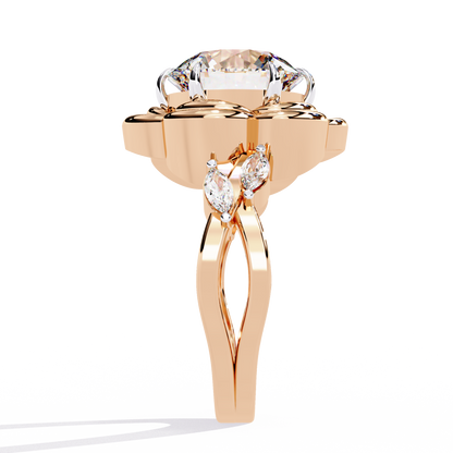 Rose Petals 2.07 Carat Round Solitaire Ring
