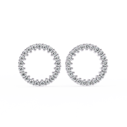 Round Shaped Round Diamonds Earrings