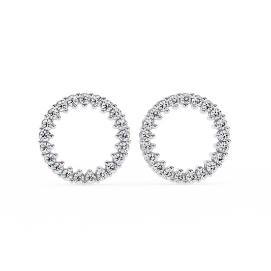 Round Shaped Round Diamonds Earrings