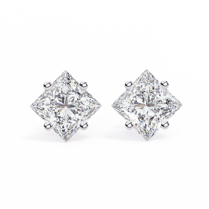2.39 Carat Princess Solitaire Earrings