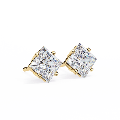 2.39 Carat Princess Solitaire Earrings