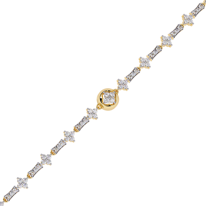 Floral Charm Diamond Bracelet