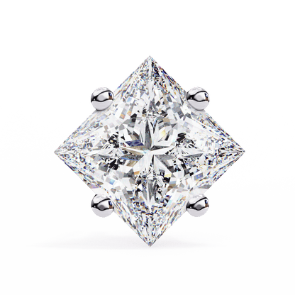 2.39 Carat Princess Solitaire Earrings