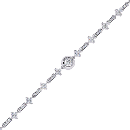 Floral Charm Diamond Bracelet