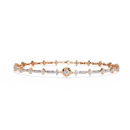 Floral Charm Diamond Bracelet