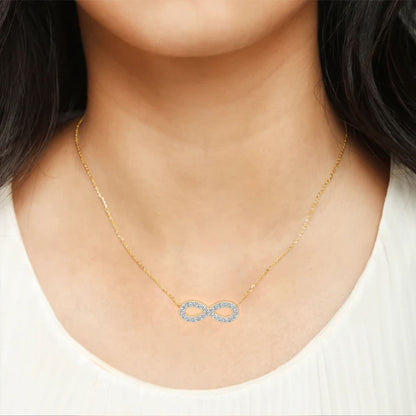 Infinity Shape Round Diamond Pendant