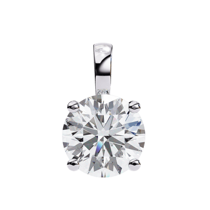 3.01 Carat Single Solitaire Round Pendant