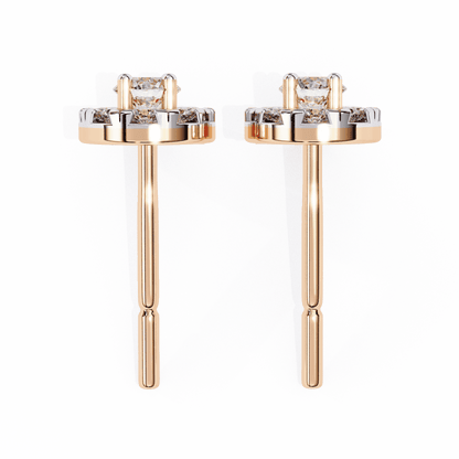 Cluster Setting Round Diamond Earrings