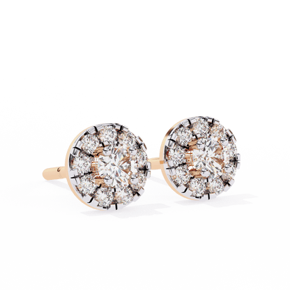 Cluster Setting Round Diamond Earrings