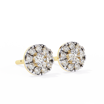 Cluster Setting Round Diamond Earrings