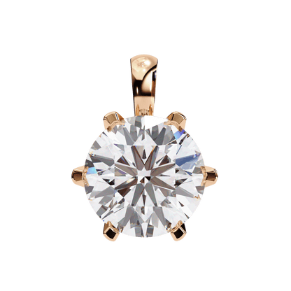 2.2 Carat Six Prong Round Solitaire Pendant