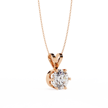 Love for Round Solitaire Pendant