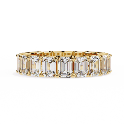 Showstopper Emeralds Diamond Band ring