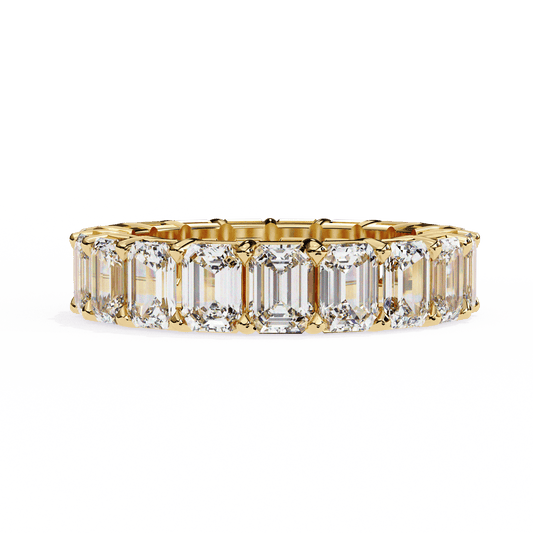 Showstopper Emeralds Diamond Band ring