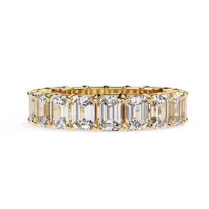 Showstopper Emeralds Diamond Band ring