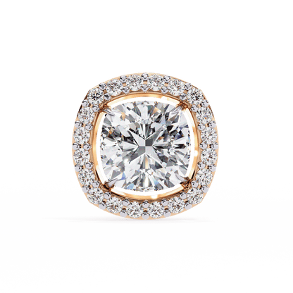 Halo Cushion Square Solitaire Studs