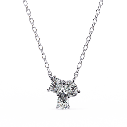 Oval Pear Emerald Solitaire Pendant