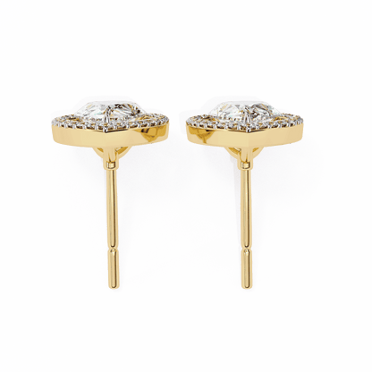 Halo Pear Shaped Solitaire Earrings