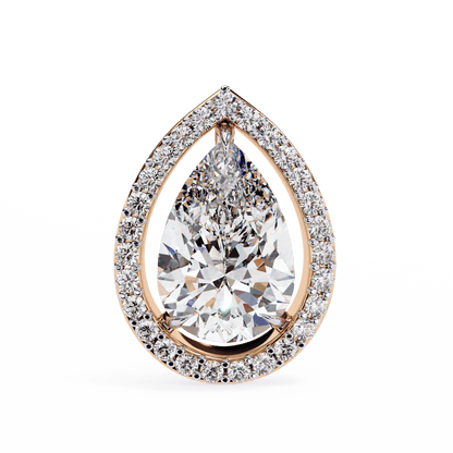 Halo Pear Shaped Solitaire Earrings