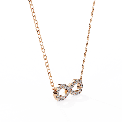 Infinity Shape Round Diamond Pendant