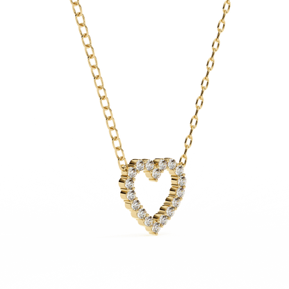 Heart Shape Round Diamond Pendant