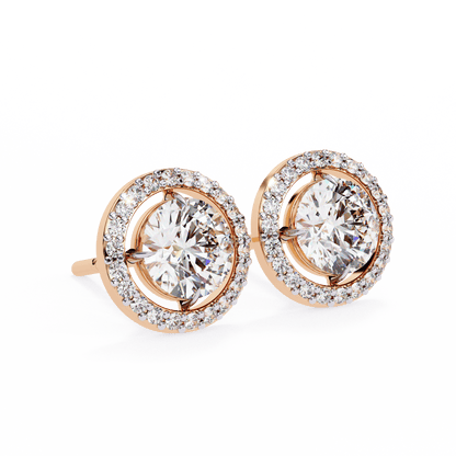 0.81 Pointers Round Solitaire Halo Studs