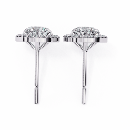 0.86 Pointers Halo Oval Solitaire Earrings