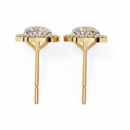 0.81 Pointers Round Solitaire Halo Studs