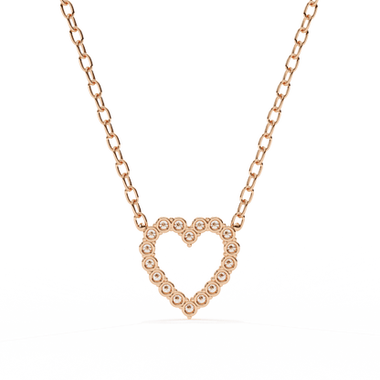 Heart Shape Round Diamond Pendant