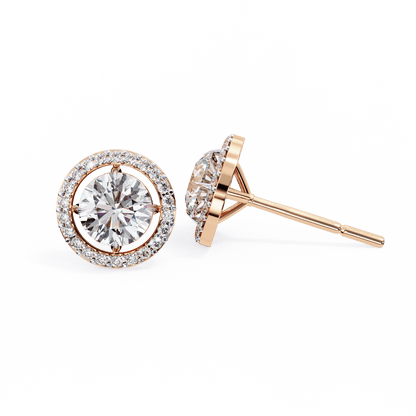 0.81 Pointers Round Solitaire Halo Studs
