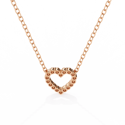 Heart Shape Round Diamond Pendant