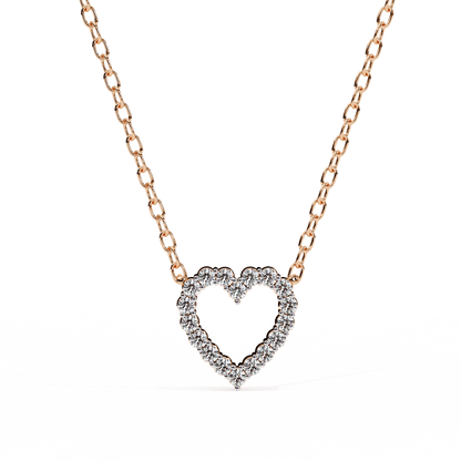 Heart Shape Round Diamond Pendant